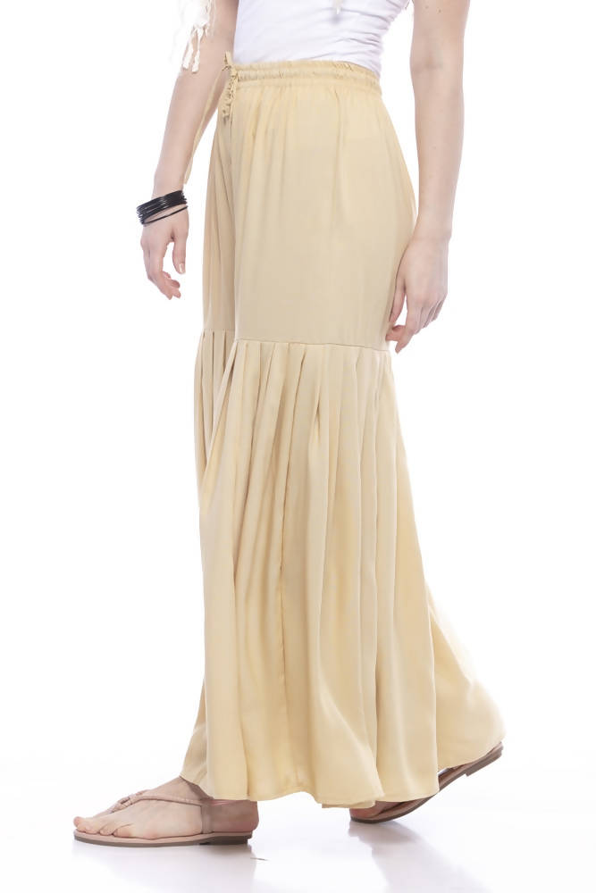 Mominos Fashion Reyon Cotton Golden Palazzo For Girls - Distacart