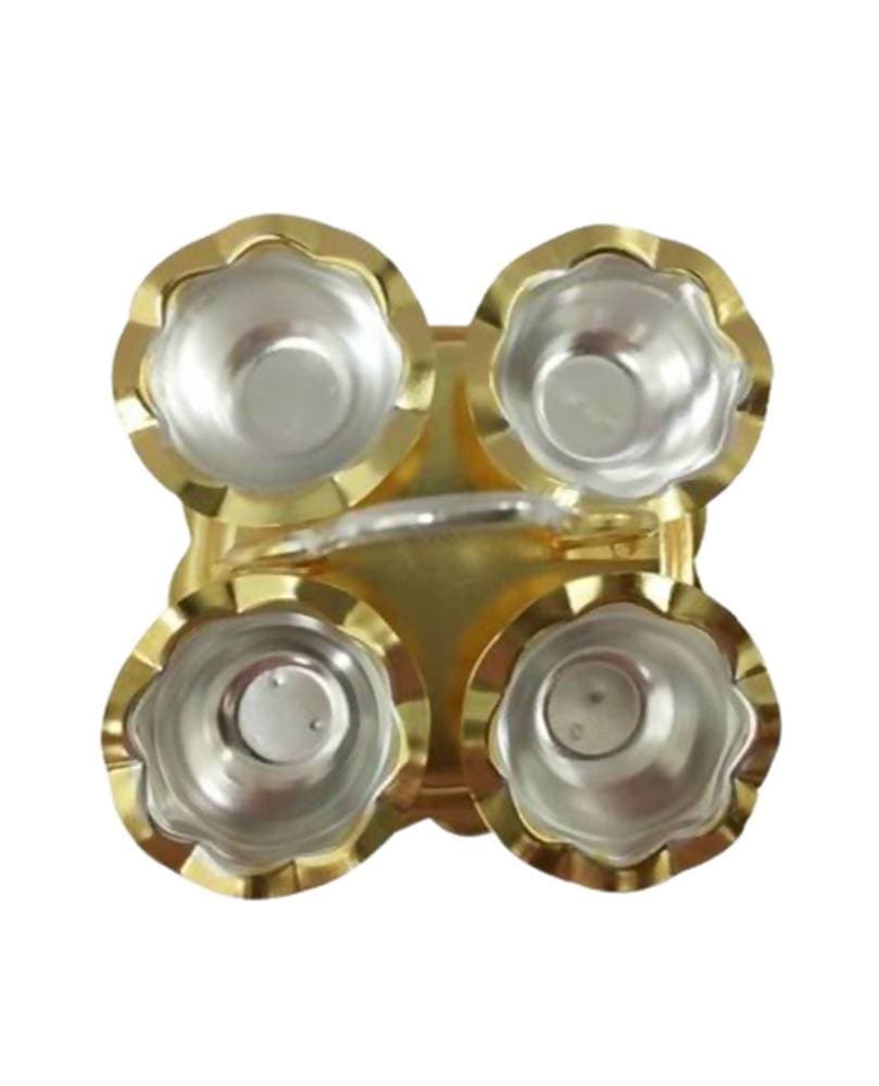 Puja N Pujari Kumkum Holder With Gold-Polished