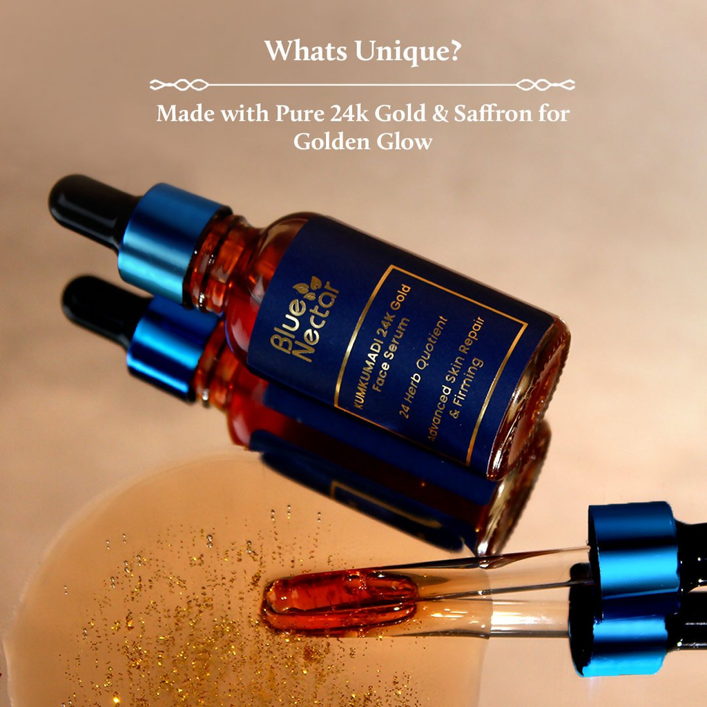 Blue Nectar Kumkumadi 24k Gold Face Serum - Distacart