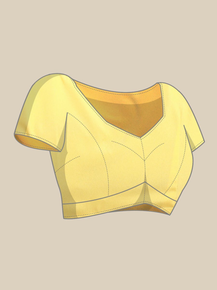 Ahalyaa Women's Traditional Semi Stitch Saree - Yellow