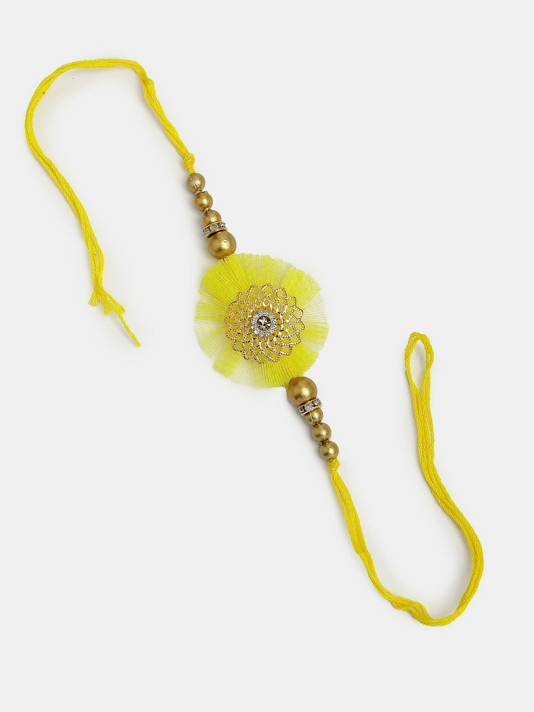 NVR Women & Men Set of 2 Yellow Peacock Design Bhaiya Bhabhi Rakhi With Roli Chawal & Chocolate - Distacart