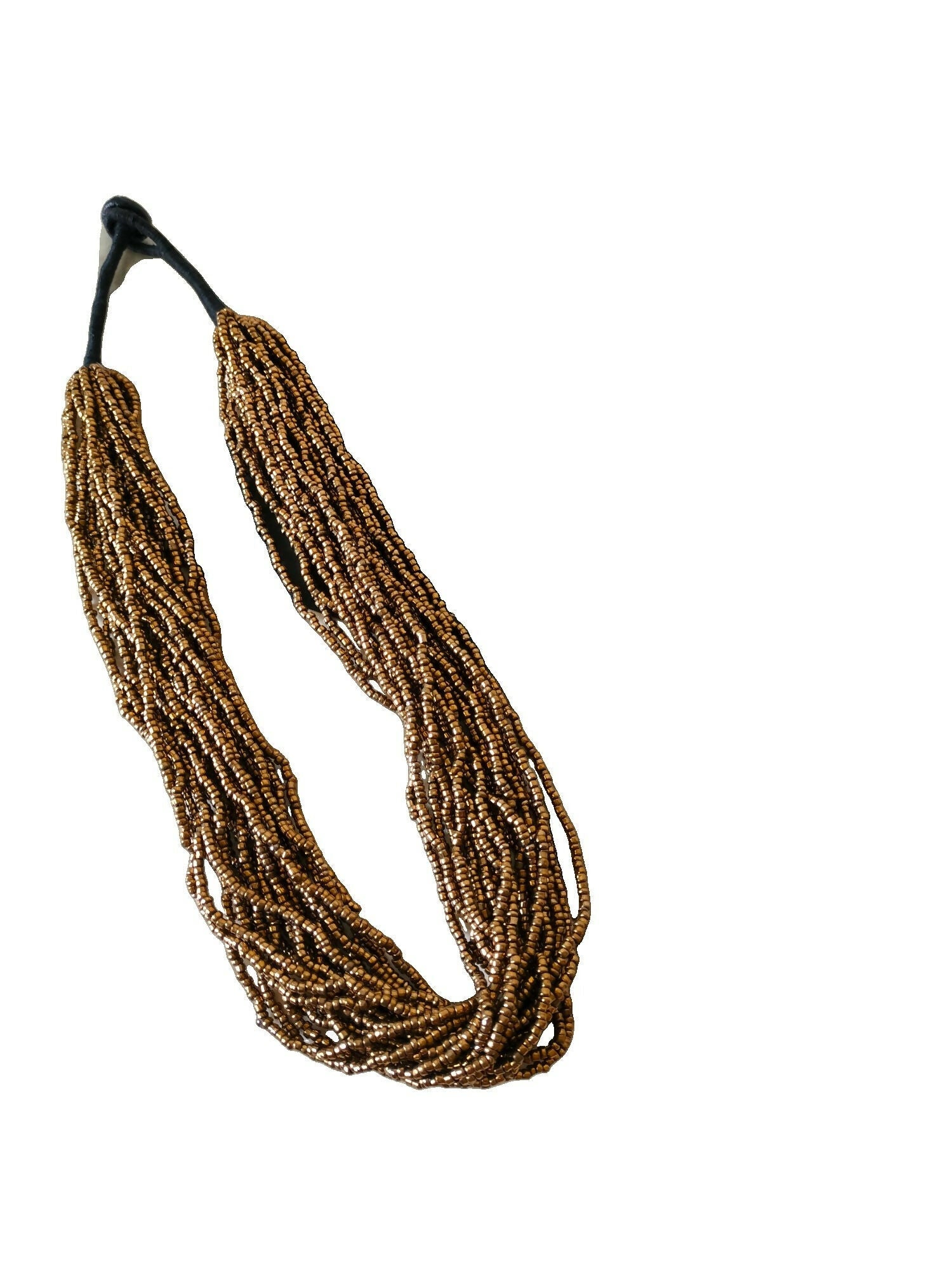 Inhanns Handmade Beaded Multilayer Necklace, 20 Layers - Gold