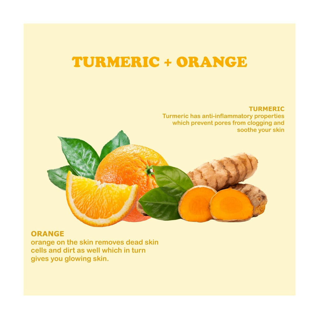 Kimayra Organic Turmeric + Orange Face Pack Powder For Brightening Skin, Help In Pigmentation, Wrinkles, Fine Lines & Scars
