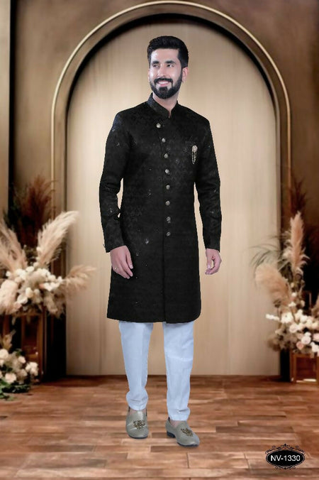 Joban Fashion Men's Black TR Kurta with Pyjama