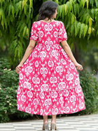 The52 Women's Gorgeous Flared Printed French Crepe Dress - Distacart
