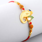 Spiritual Lord Ganesha Rakhi & Kaju Roll Box