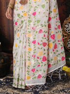 Shree Shyam Fashion Linen Cotton Yellow Saree - Distacart