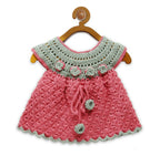 Chutput Kids Pink Coloured Mermaid Design Solid Wool Frock