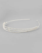 VOJ Silver Plated AD Stone Studded Hair Band