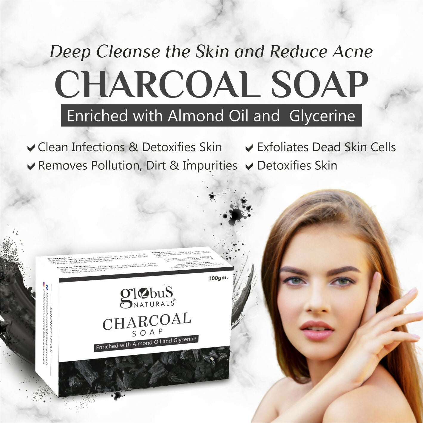 Globus Naturals Charcoal Soap