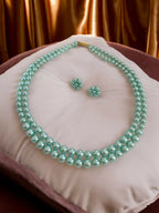 Inhanns Everyday Workwear Pearl Set (Double Layered Pearls) - Light Green