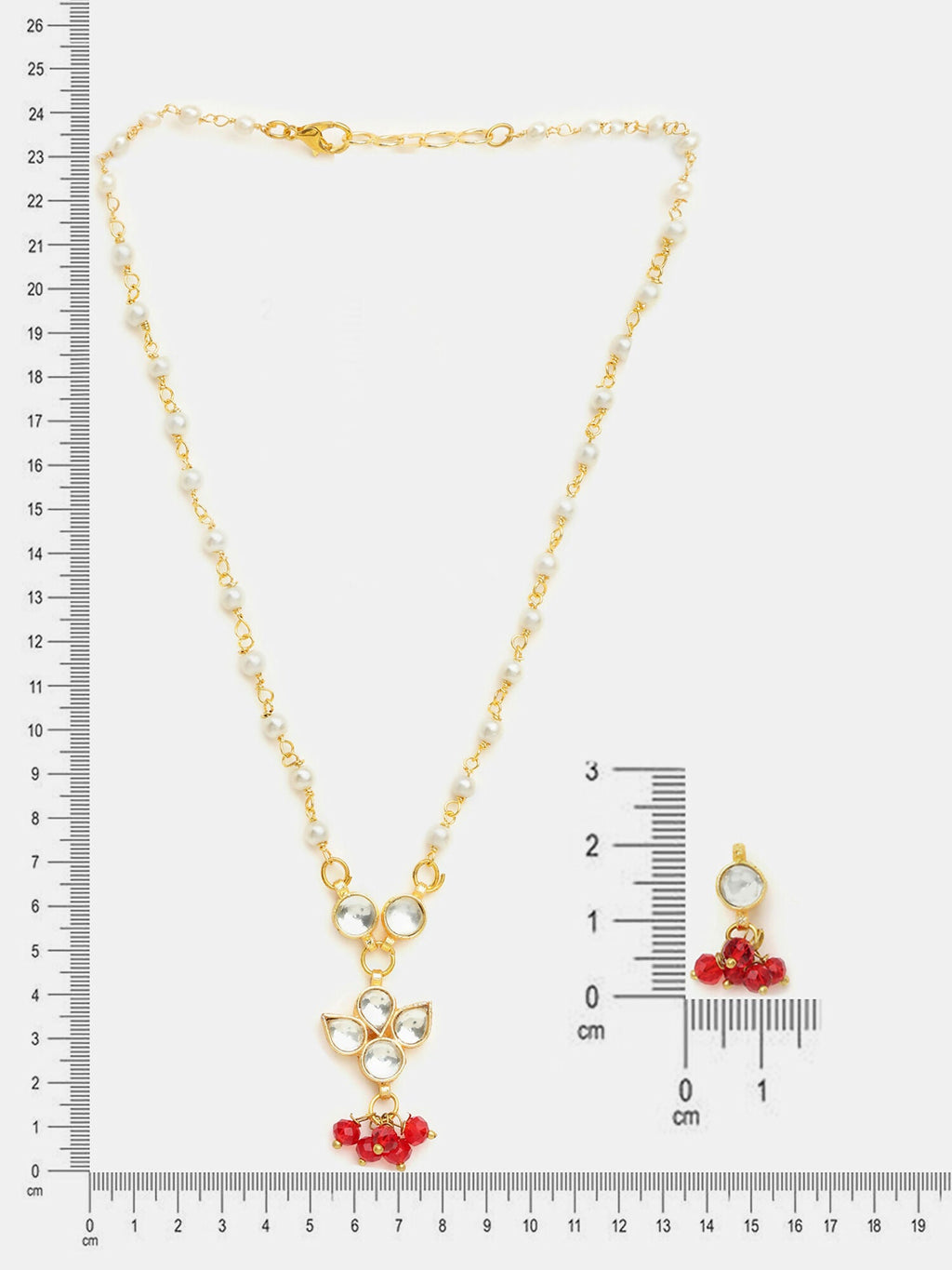 Ruby Raang Kundan Studded And Pearl Beaded Jewellery Set - Distacart