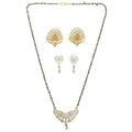 AanyaCentric Gold-Polished Mangalsutra with Pendant, 2 Pair Earrings