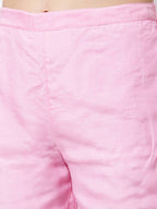 Myshka Pink Color Silk blend Embroidered Kurta With Pant Dupatta Set