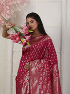 Shree Shyam Fashion Lichi Silk Wine Saree - Distacart