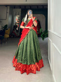 Vastranavya South Indian Style Lehenga Choli - Green