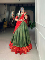 Vastranavya South Indian Style Lehenga Choli - Green