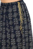 Mominos Fashion Moeza Cotton Navy Blue Printed Lehenga (Lancha)