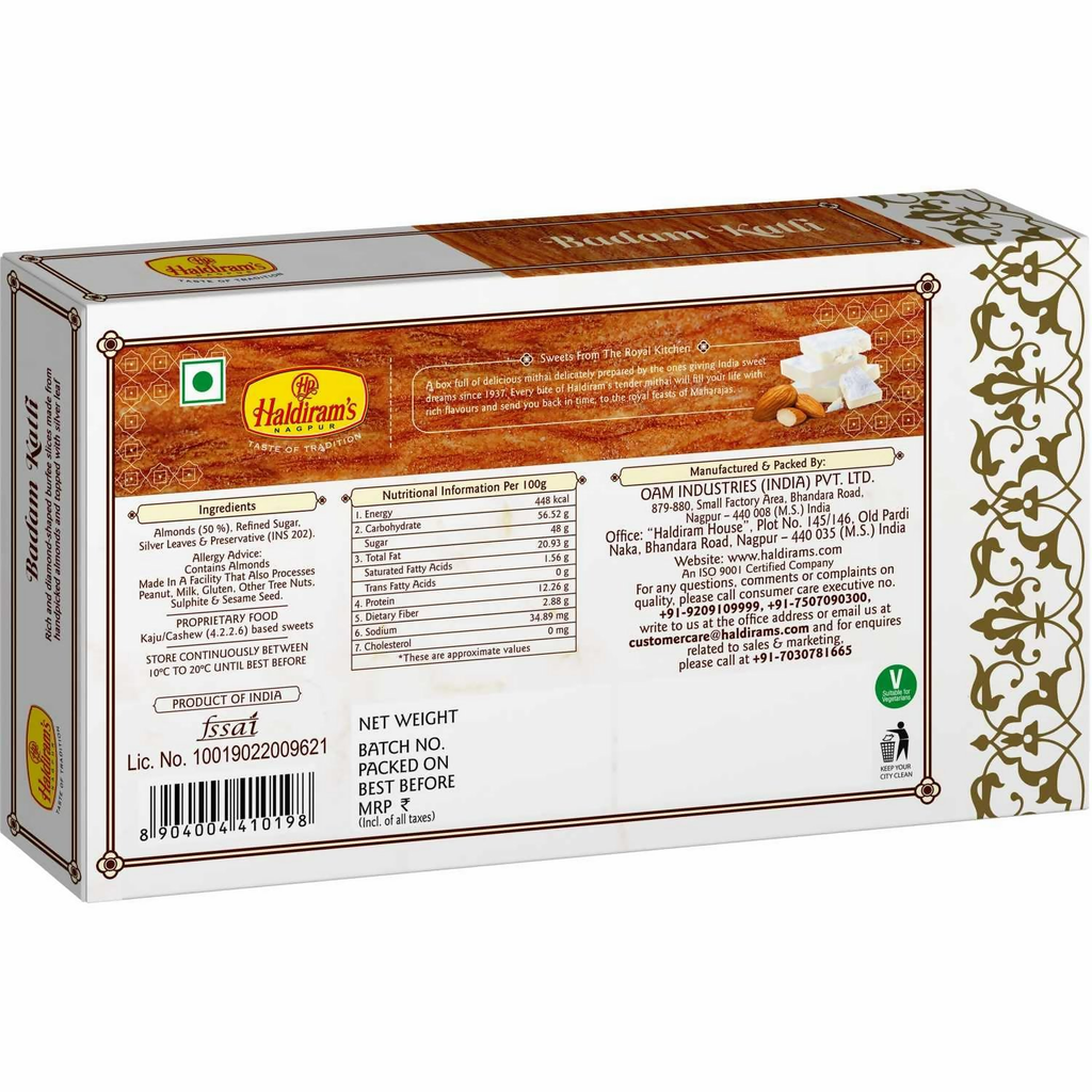 Haldiram's Nagpur Kaju Katli, Badam Katli, Mini Kaju Katli - Distacart
