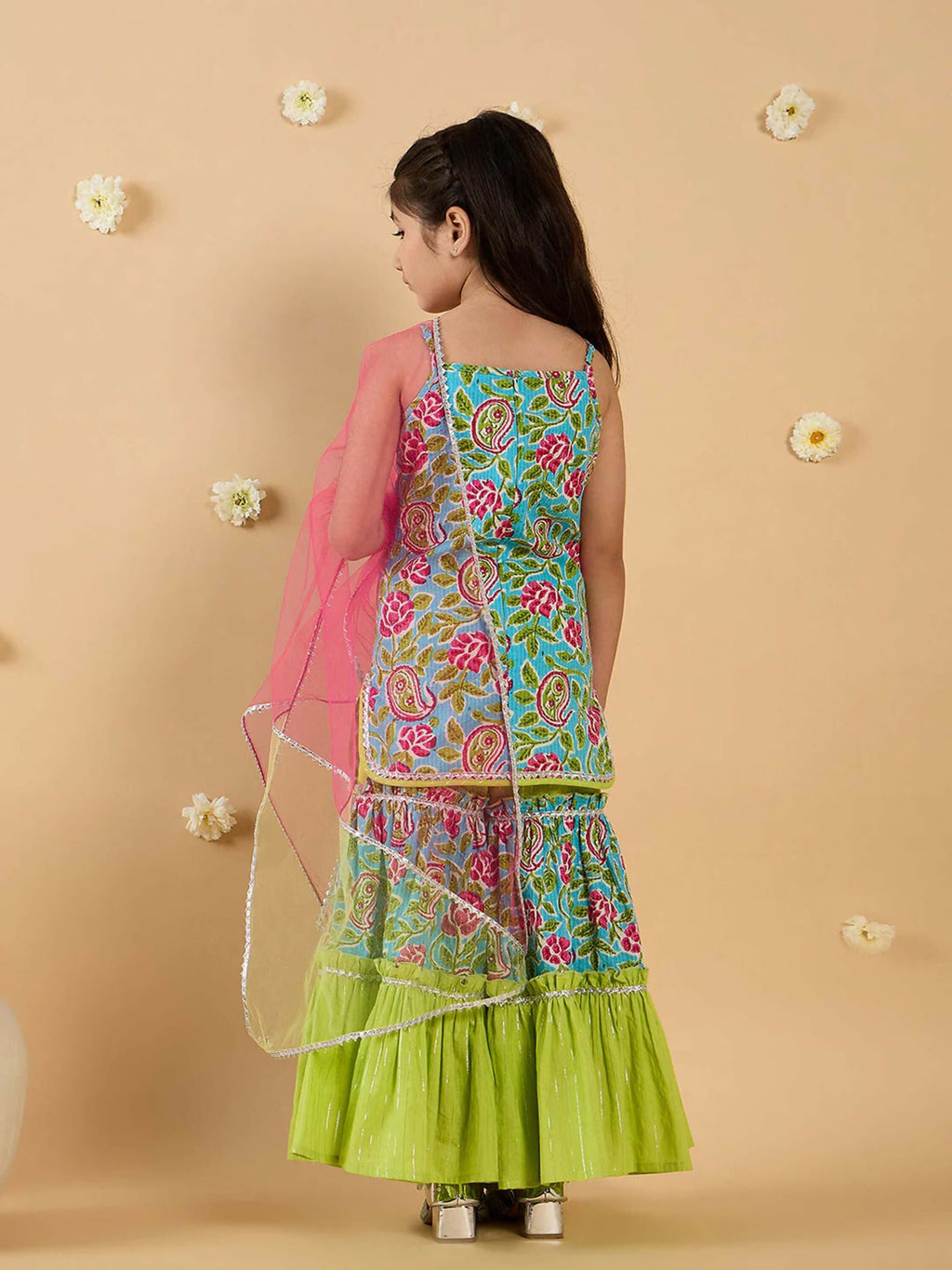 Joban Fashion Girl's Multi Color Sharara Set