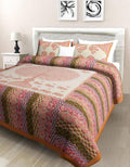 Vamika Printed Cotton Orange Bedsheet With Pillow Covers (PM Treestripe Orange)