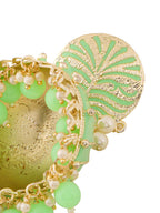 Yellow Chimes Women Green Meenakari Jhumkas Earrings - Distacart