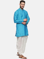 Sethukrishna Men Turquoise Blue Angrakha Kurta with Salwar - Distacart