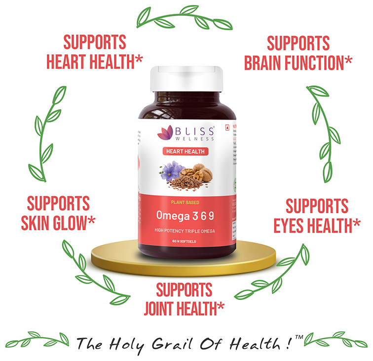 bliss welness heart health omega 3 6 9 softgel capsule 60 each