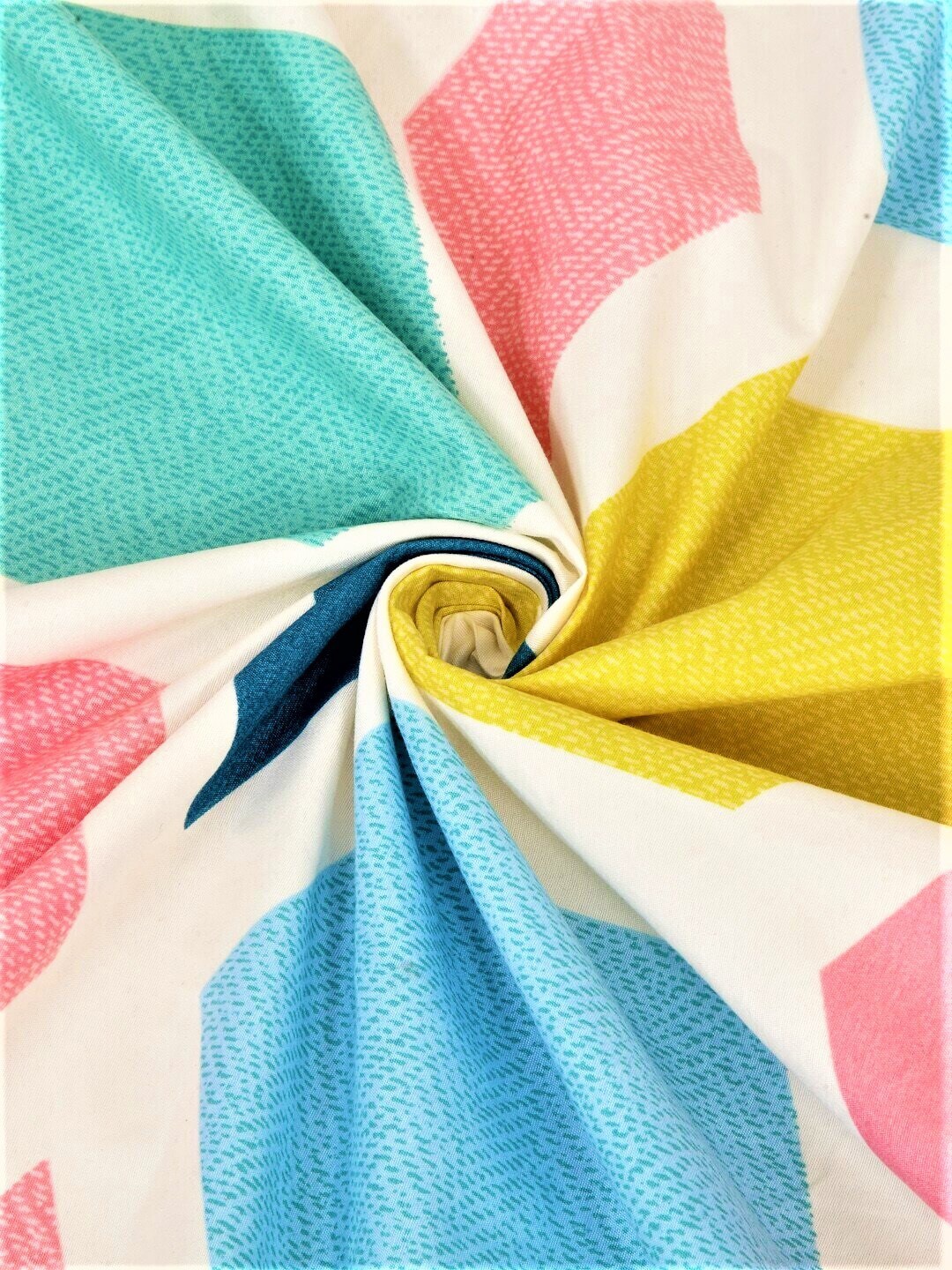 Home Sizzler Blue & Yellow Geometric 210 TC Single Bedsheet with 1 Pillow Covers - Distacart