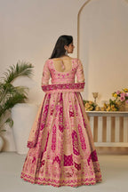 Kesar Fab Orange Banarasi Silk Embroidered Lehenga