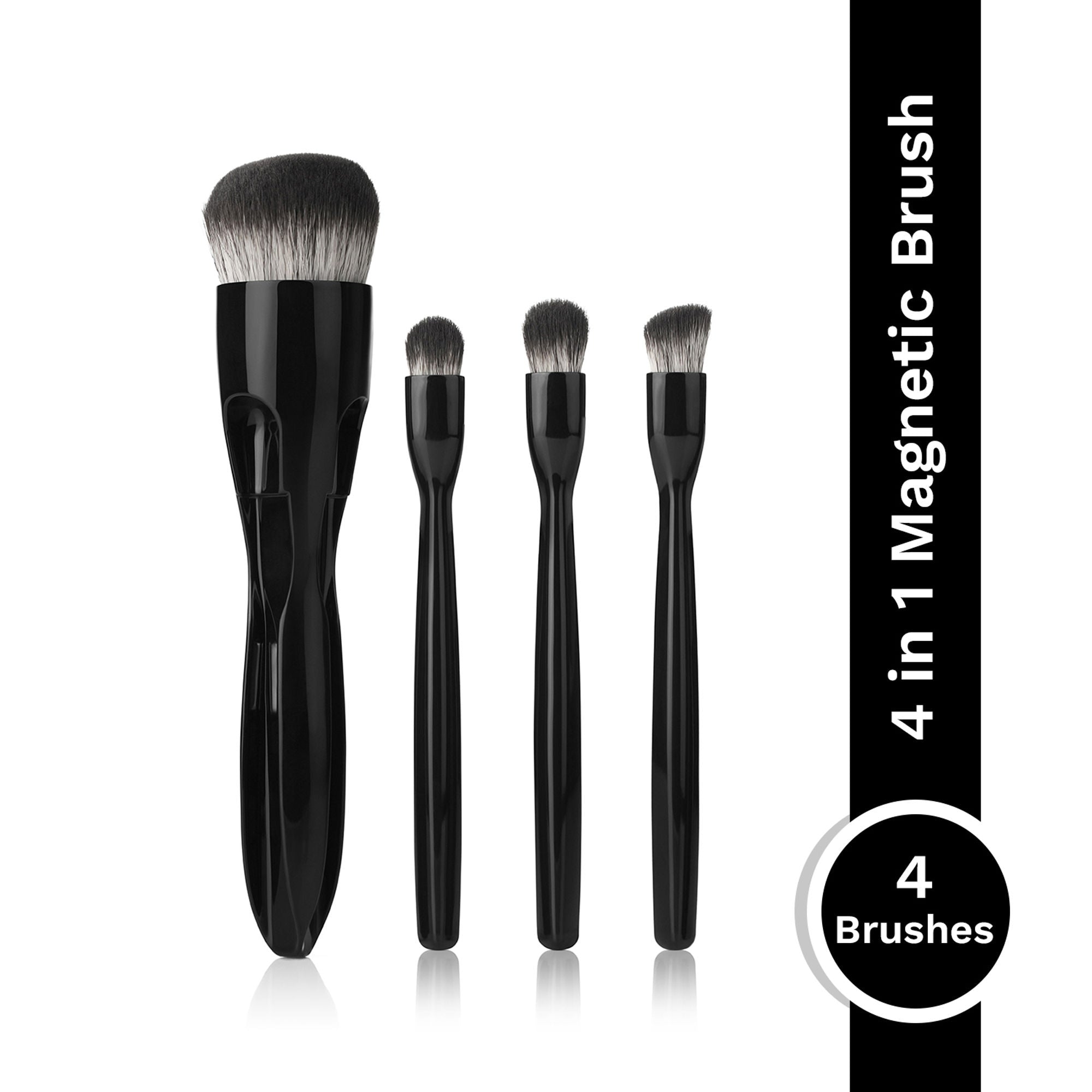 PAC Studio 4-IN-1 Magnetic Makeup Brush - Innovative Compact Handle, Travel Friendly, High Quality Bristles