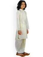 Sethukrishna Boys Cream-Coloured Kurta with Dhoti Pants