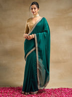 kasee Solid Embroidered Art Silk Saree