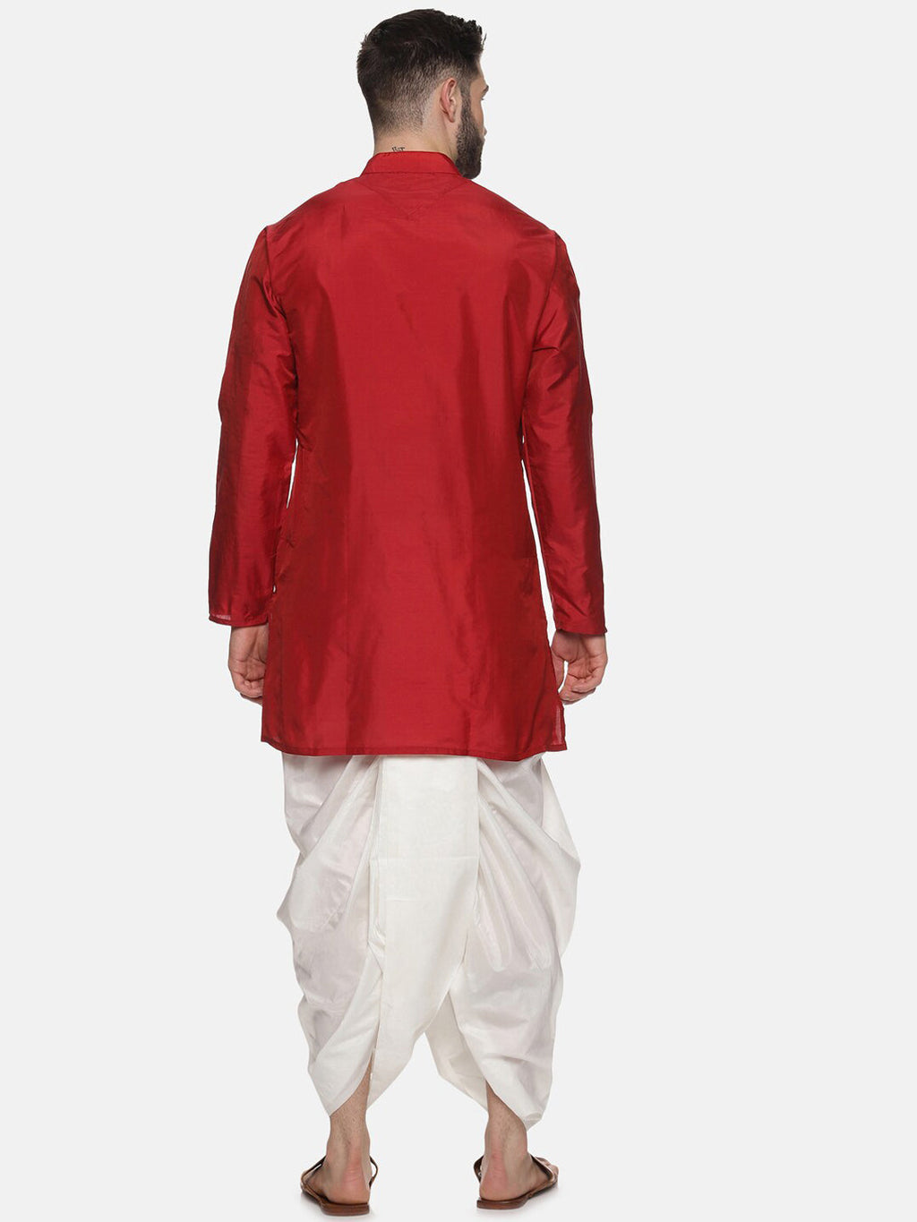 Sethukrishna Men Maroon Kurta with Dhoti Pants - Distacart