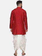 Sethukrishna Men Maroon Kurta with Dhoti Pants - Distacart