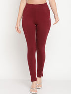 TAG 7 Women Pack of 2 Pink & Maroon Solid Kurti Pants