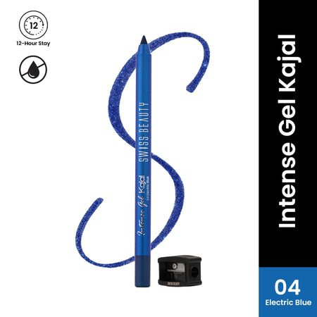 Swiss Beauty Intense Gel Kajal 12-Hour Stay Smudge-Proof with Sharpener - 8904325004427_04electricblue