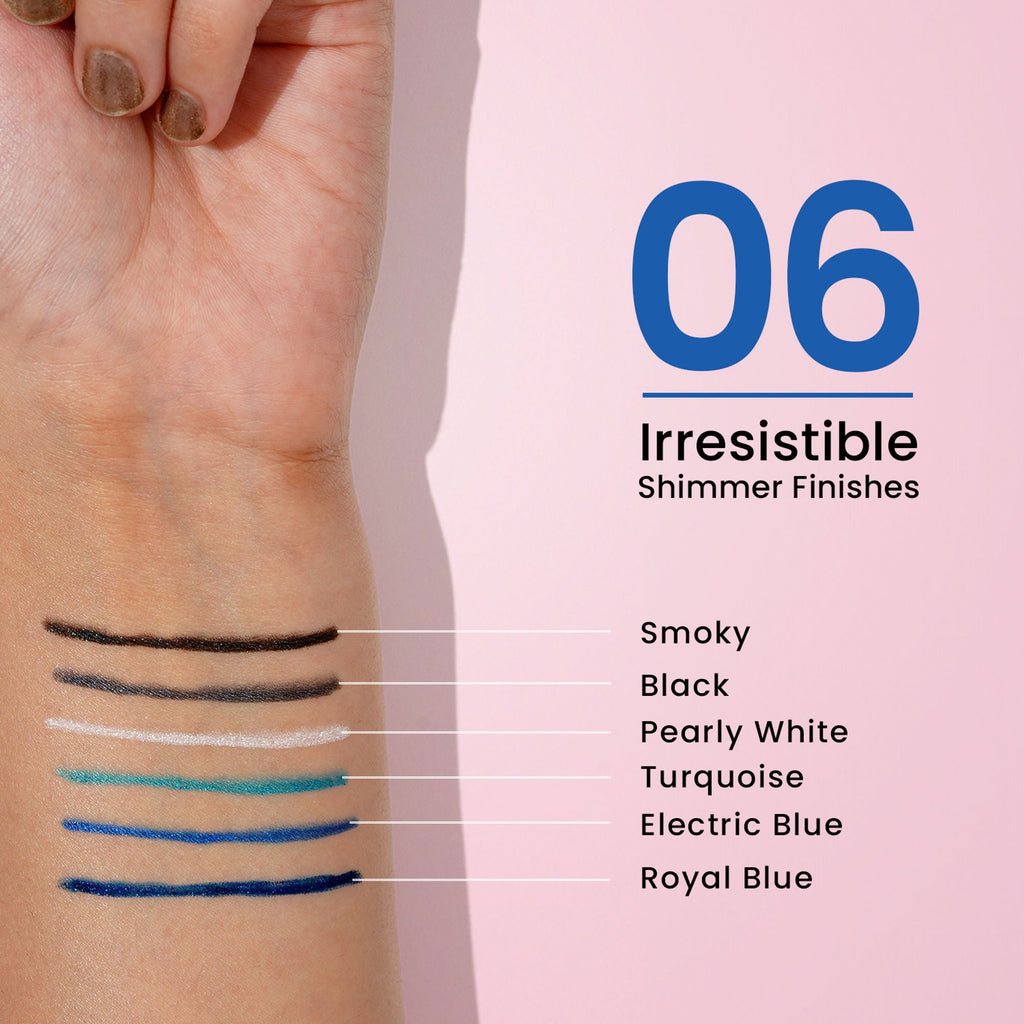Swiss Beauty Intense Gel Kajal 12-Hour Stay Smudge-Proof with Sharpener - 8904325006926_07pearlywhite - Distacart