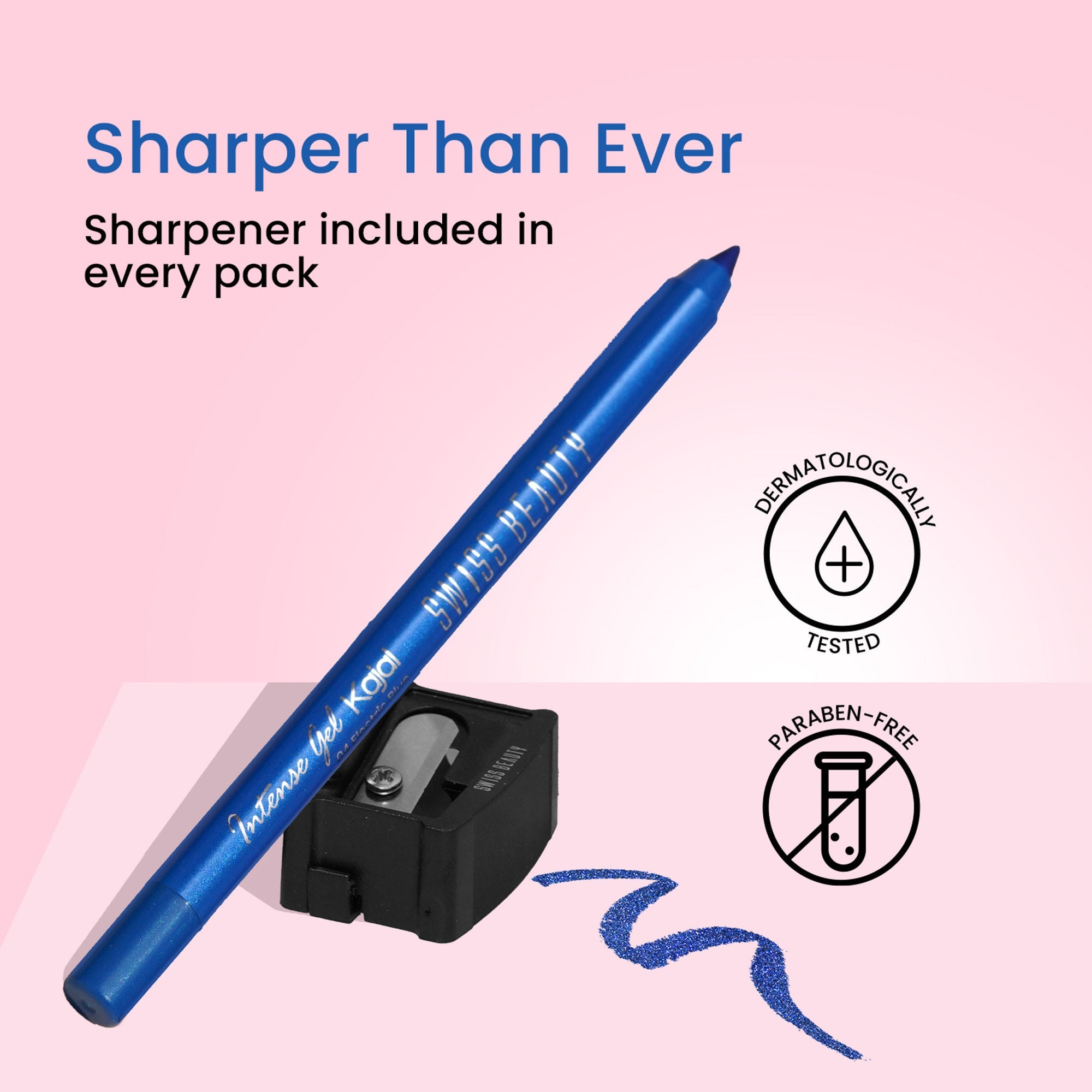 Swiss Beauty Intense Gel Kajal 12-Hour Stay Smudge-Proof with Sharpener - 8904325006926_07pearlywhite - Distacart