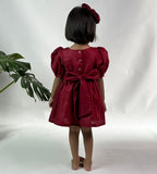 ArthLife Maroon Wreath Partywear Dress