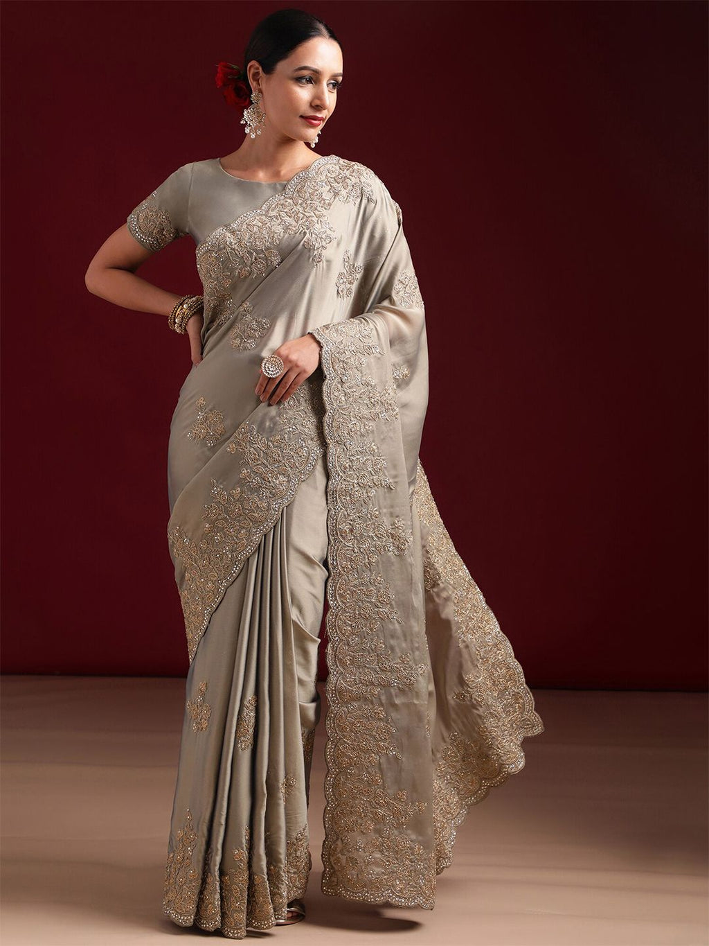 kasee Embellished Embroidered Pure Silk Saree