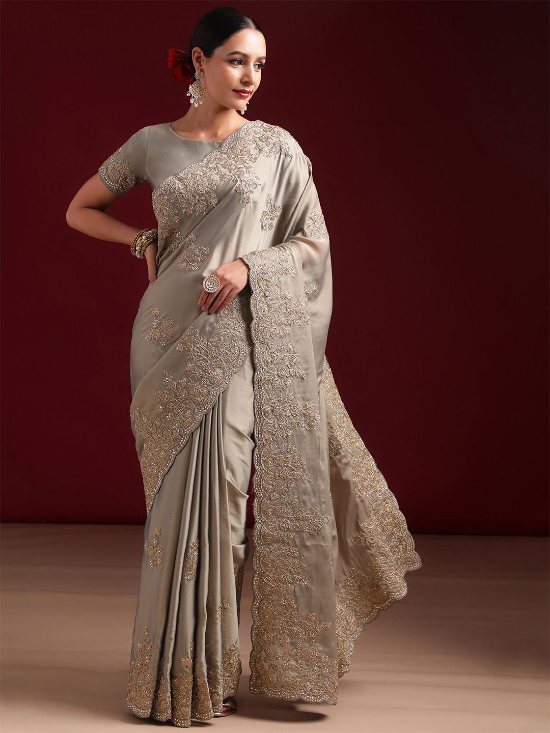 kasee Embellished Embroidered Pure Silk Saree