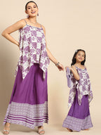 Sangria Women Bandhani Printed Pure Cotton Kurti with Palazzos