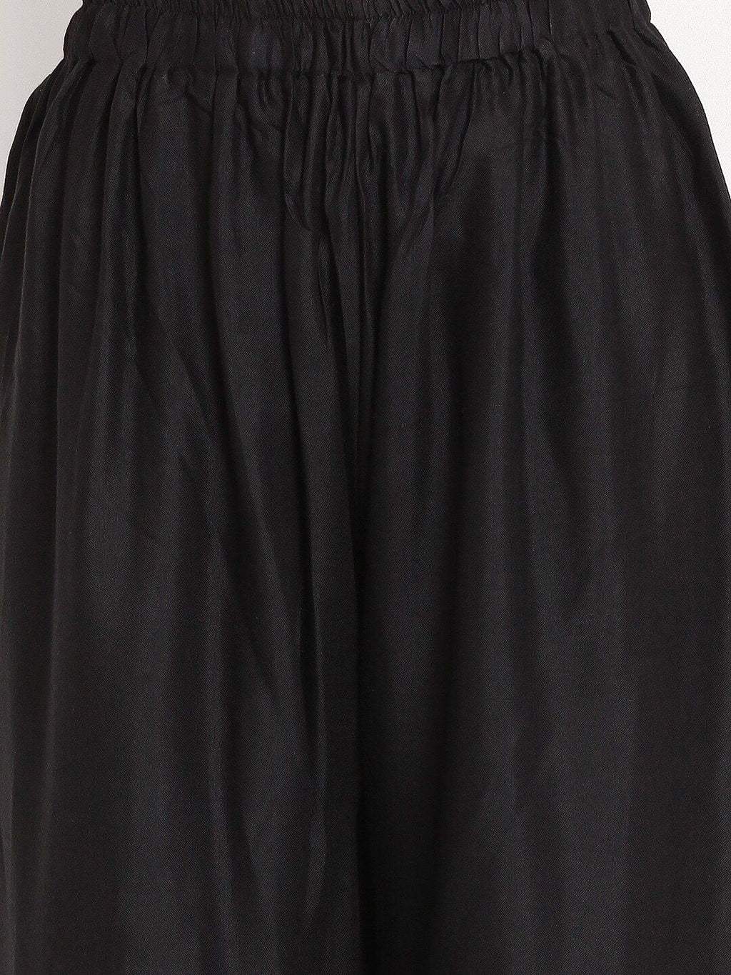 TAG 7 Women Black & Maroon Set of 2 Flared Ethnic Palazzos