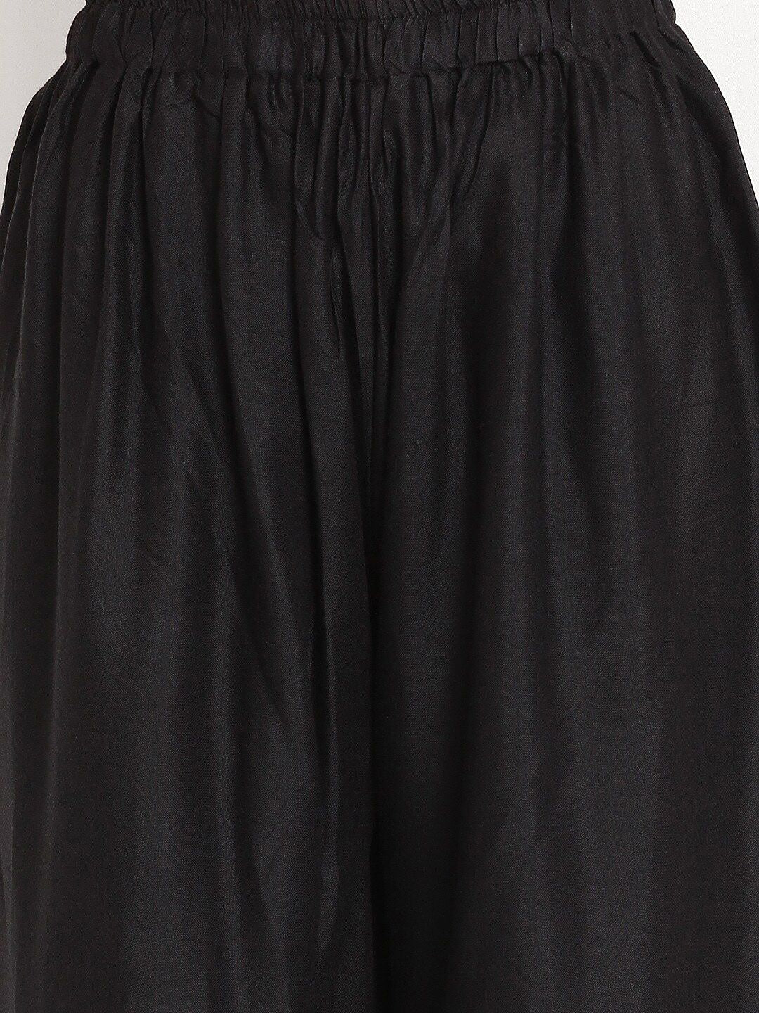 TAG 7 Women Black & Maroon Set of 2 Flared Ethnic Palazzos