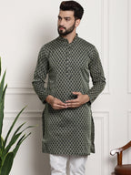 Sojanya Band Collar Ethnic Motifs Woven Design Kurta