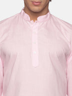 Sethukrishna Men Pink Pure Cotton Kurta with Dhoti Pants - Distacart