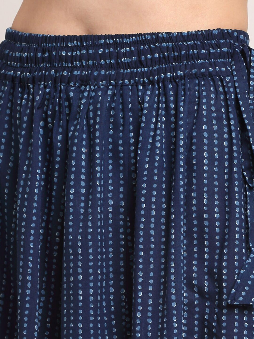 TAG 7 Women Navy Blue Indigo Floral Print Flared Palazzo