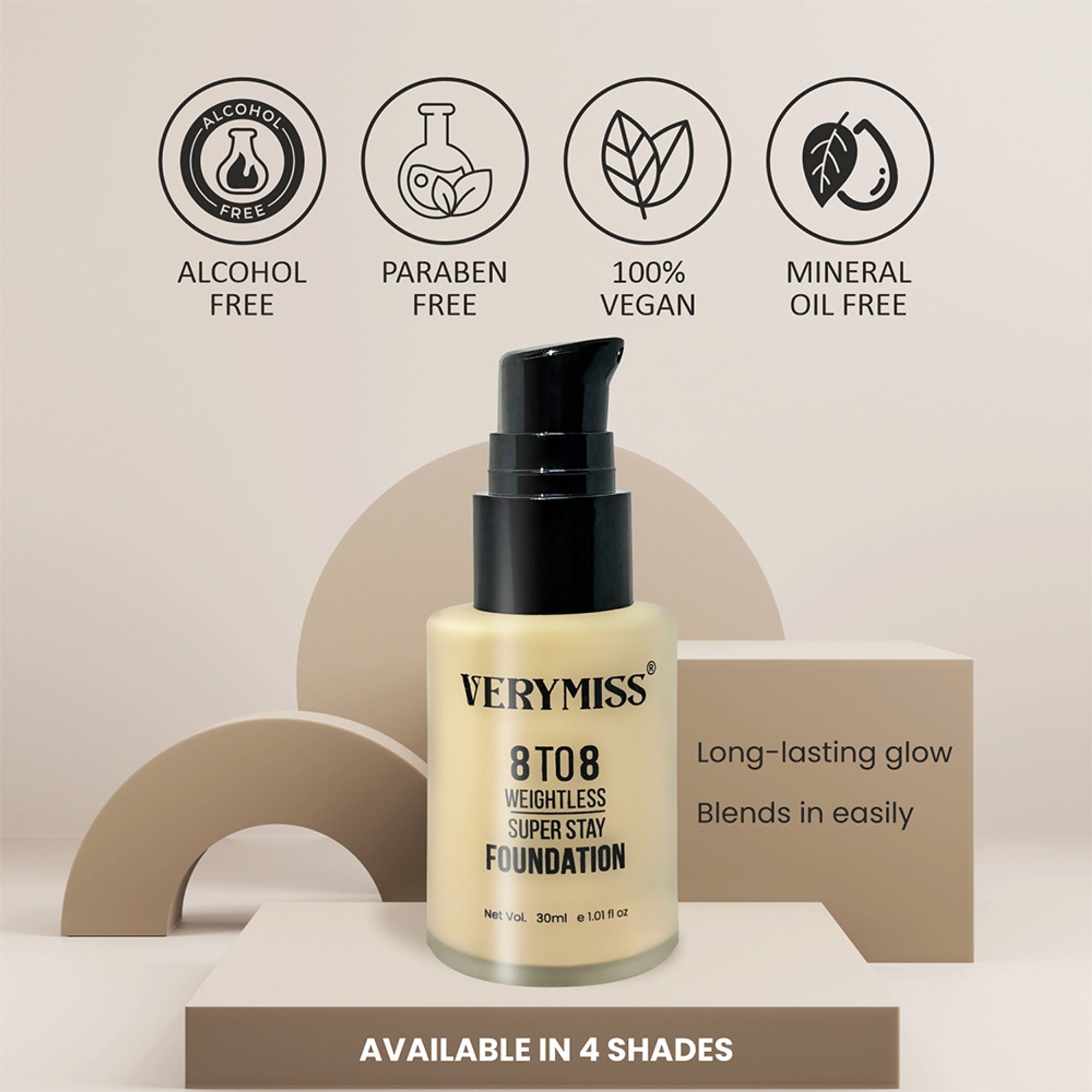 VERYMISS 8 To 8 Weightless Super Stay Foundation - 112 Natural