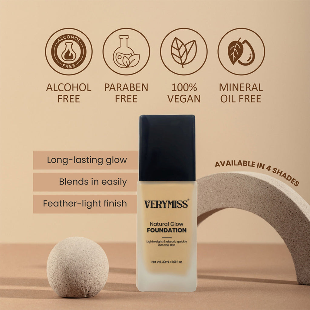 VERYMISS Natural Glow Daily Wear Foundation - 02 Light Beige - Distacart